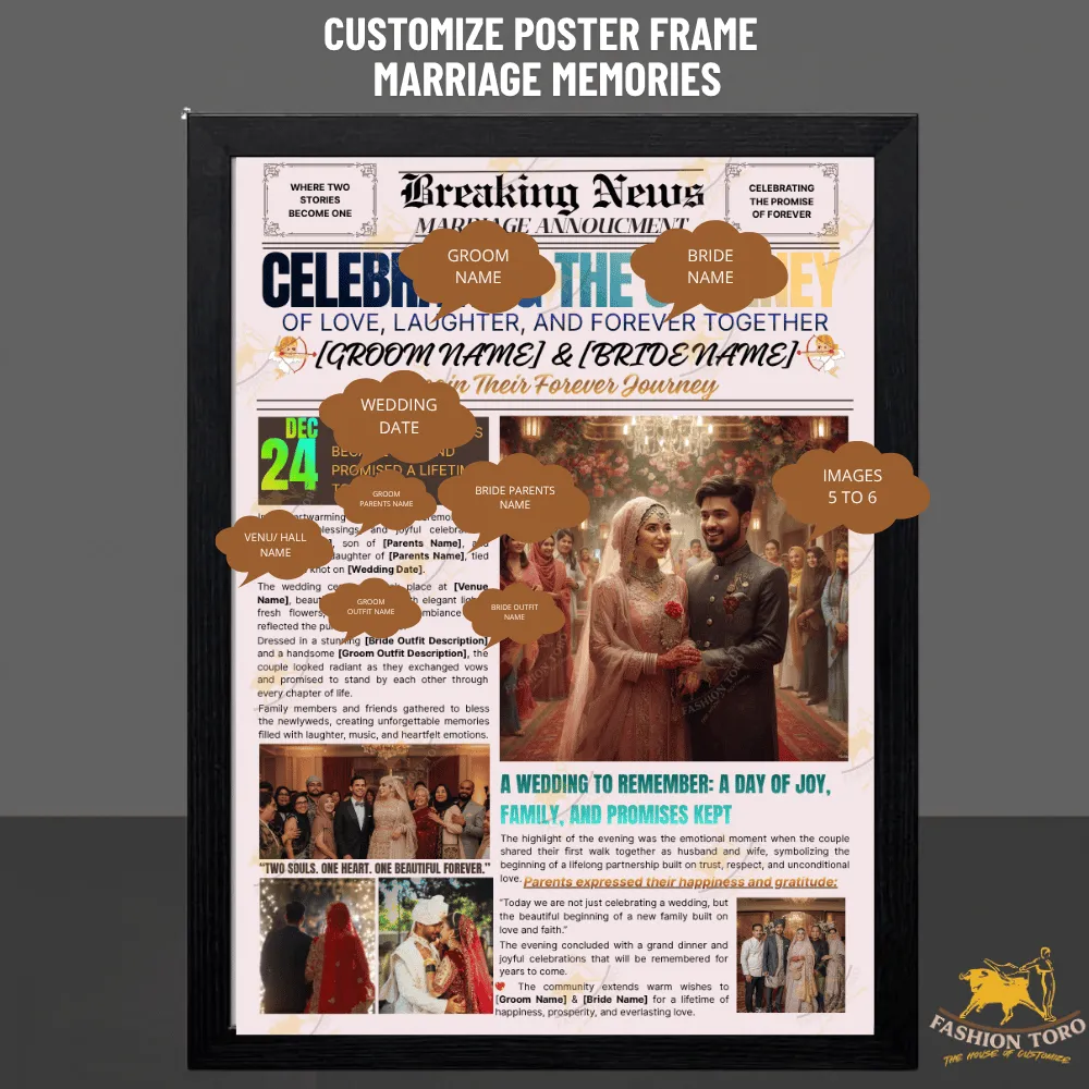 Happy Marriage Customize Poster Frame