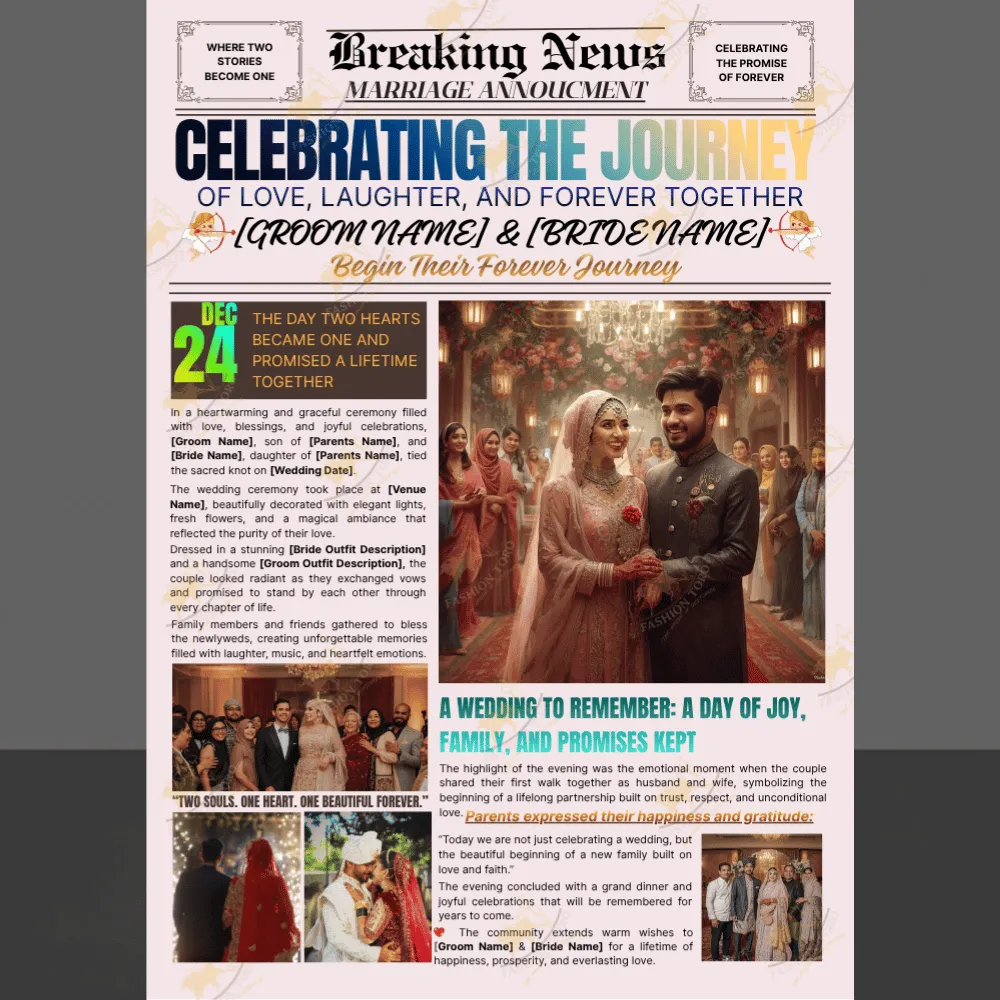 Happy Marriage Customize Poster Frame
