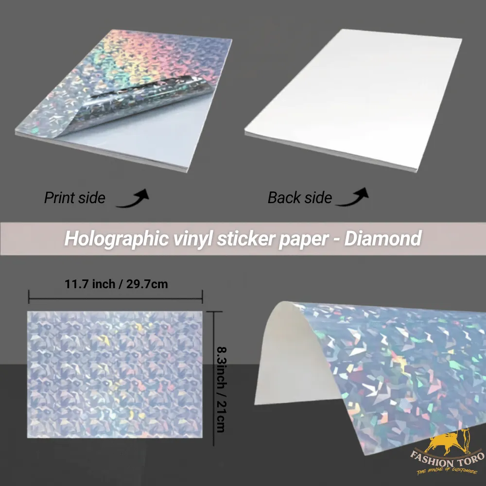 Holographic Diamond Broken Glass Pattern