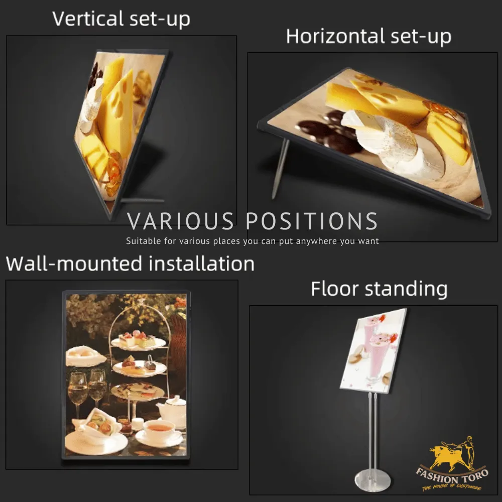 LED Lightbox illustrated Poster Frames (Wall & Table Mounted)