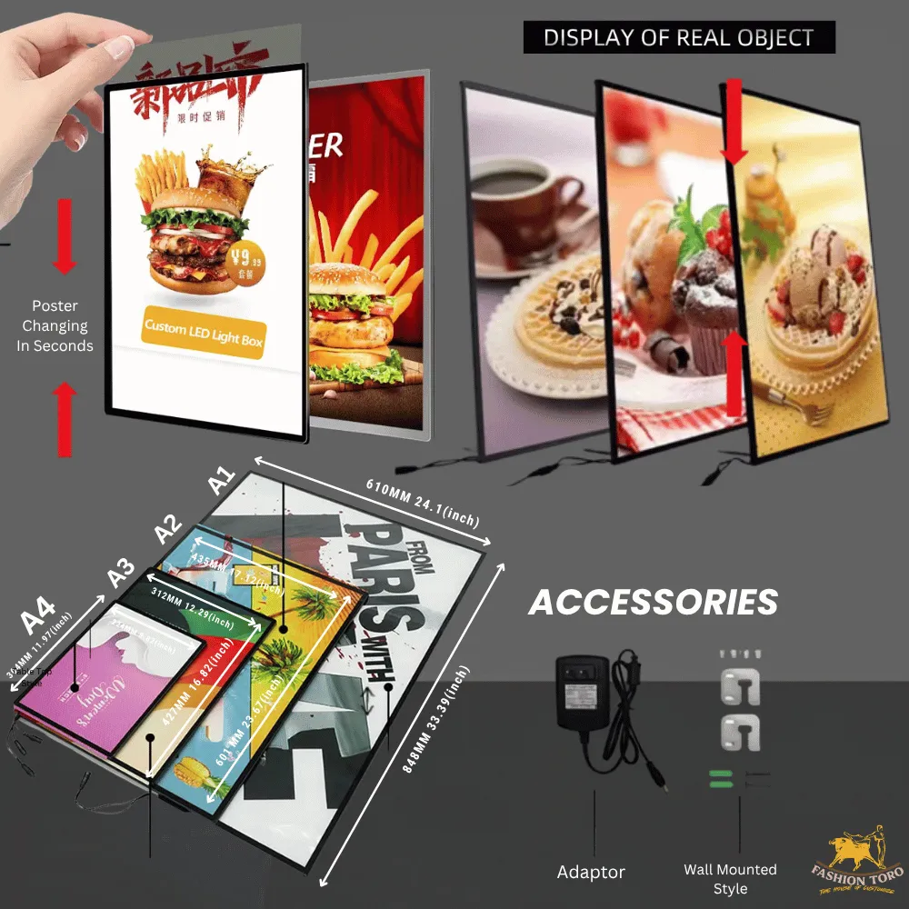 LED Lightbox illustrated Poster Frames (Wall & Table Mounted)